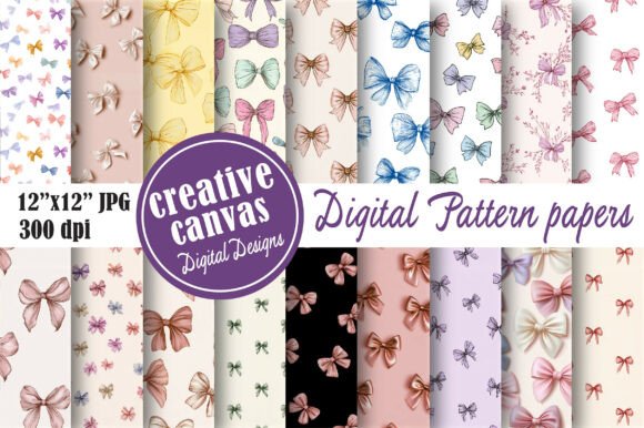 Charming Coquette Bow Seamless Pattern Bundle