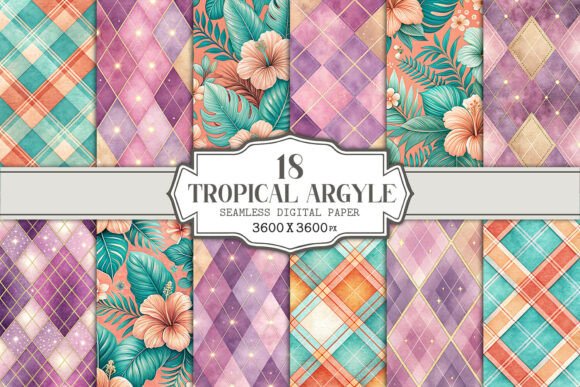 Elevating Design Projects with Pastel Pastel Hibiscus Plaid Seamless Patterns