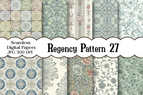 Elevating Modern Design with the Timeless Allure of Regency Pattern Digital Paper