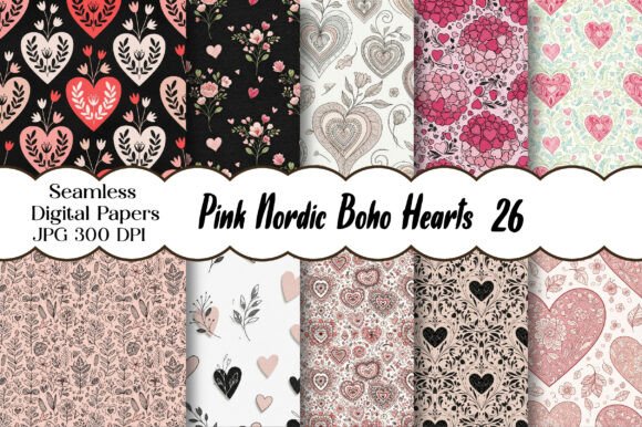 Embracing Soft Elegance: A Guide to Pink Nordic Boho Hearts Digital Paper