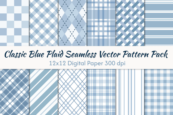 Evaluating the 12 Classic Blue Plaid Seamless Pattern Pack for Design Projects