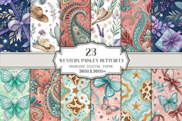 Evaluating the Western Paisley Butterfly Seamless Pattern Bundle