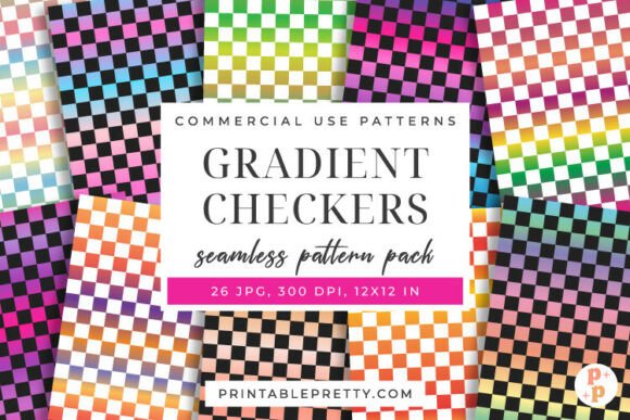 Gradient Checkers Seamless Digital Paper Guide