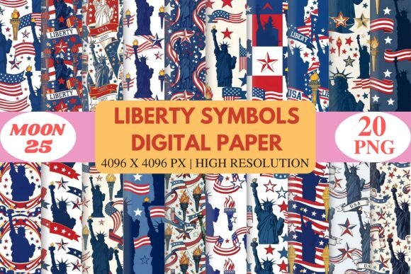 Ignite Your Patriotic Projects with Liberty Symbols Digital Paper