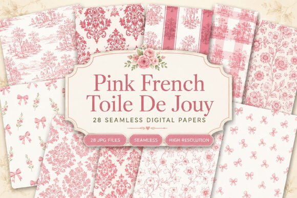Integrating Pink French Toile De Jouy Seamless Patterns into Professional Design Workflows