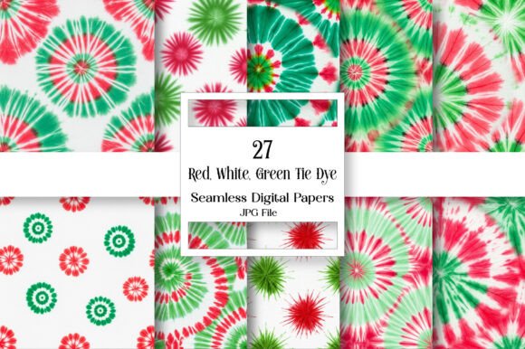 Strategic Applications of Red, White, and Green Tie Dye Digital Paper in Modern Design