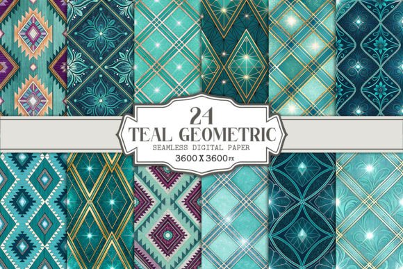 Unlocking Creative Potential with High-Resolution Teal Geometric Seamless Patterns
