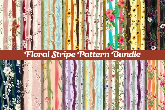 Unlocking Creative Potential with the Watercolor Floral Stripe Pattern Bundle
