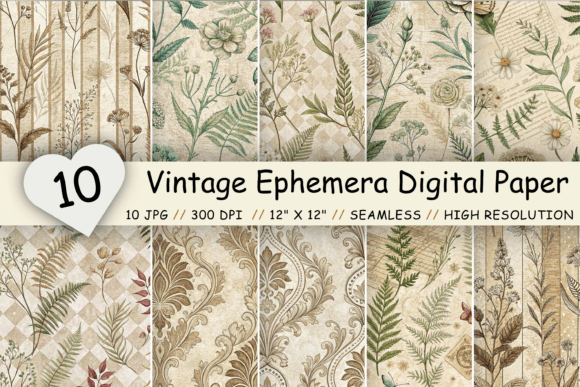 Unlocking Creativity with a Vintage Ephemera Digital Paper Pack