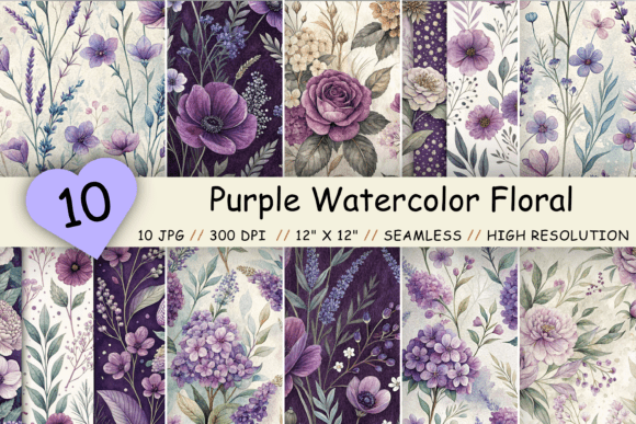 Unlocking Creativity with Purple Watercolor Floral Digital Paper