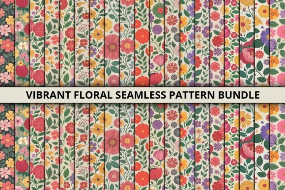 Vibrant Floral Seamless Pattern Bundle